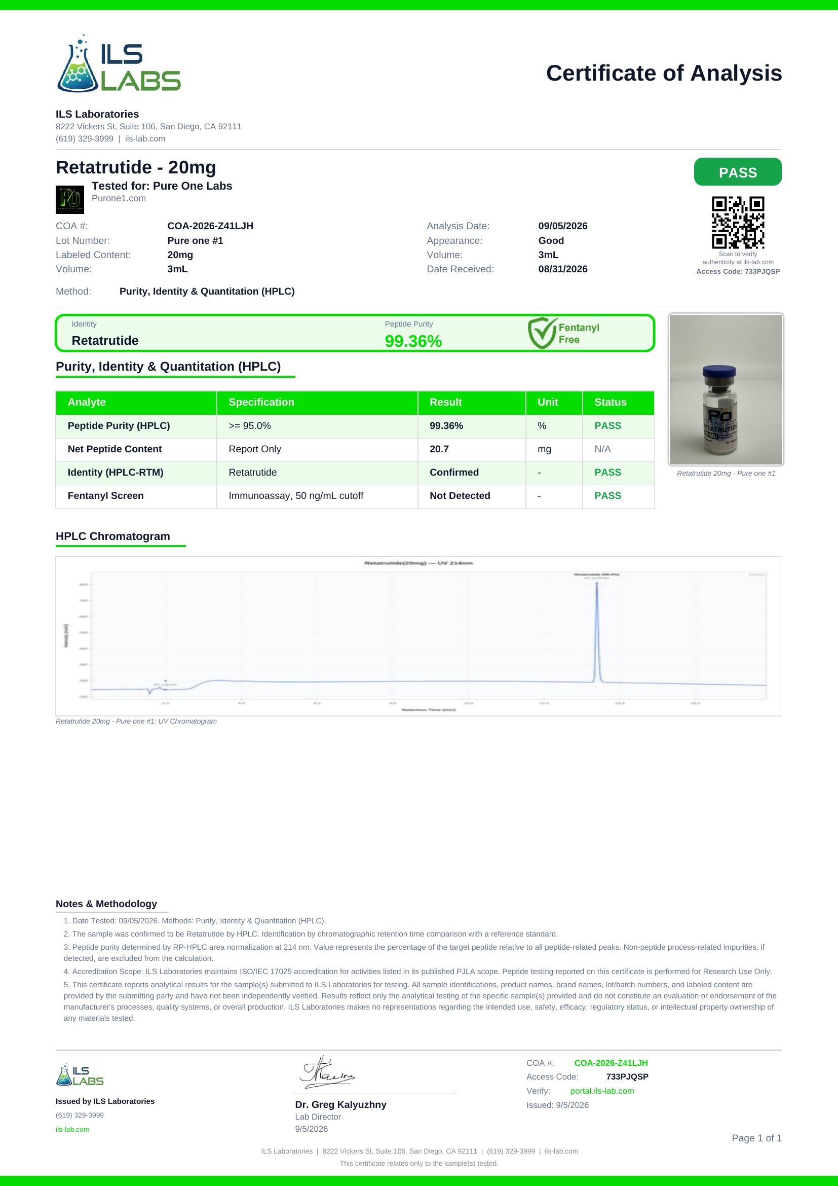 GLP-3 RT certificate of analysis